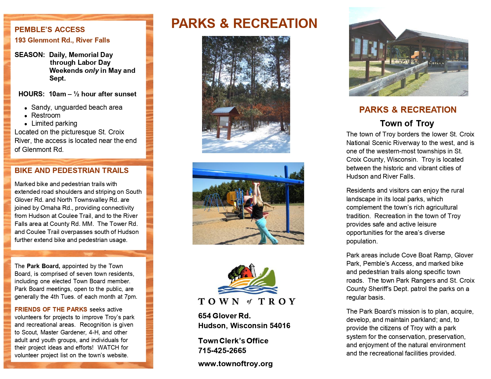 Park Brochure – Town of Troy